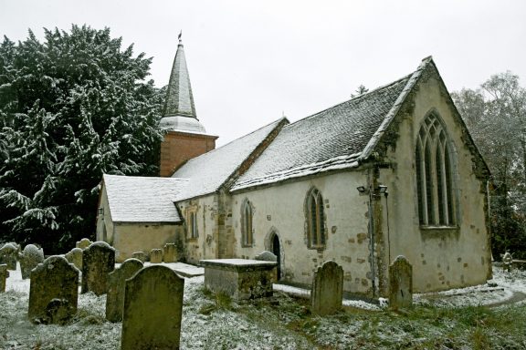 St Nicholas Church in the snow
